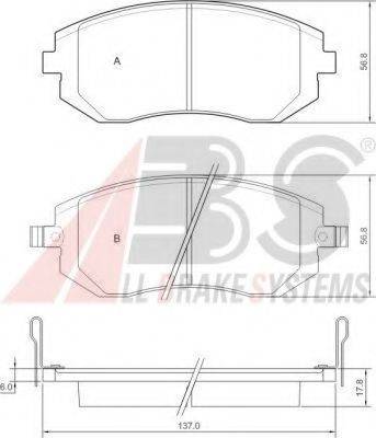 A.B.S. 37446 OE - Тормозные колодки, дисковые, комплект www.autospares.lv