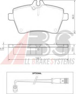 A.B.S. 37456 OE - Bremžu uzliku kompl., Disku bremzes www.autospares.lv