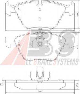 A.B.S. 37409 OE - Bremžu uzliku kompl., Disku bremzes www.autospares.lv