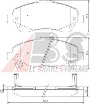 A.B.S. 37400 OE - Bremžu uzliku kompl., Disku bremzes www.autospares.lv