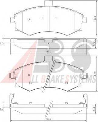 A.B.S. 37403 OE - Bremžu uzliku kompl., Disku bremzes www.autospares.lv