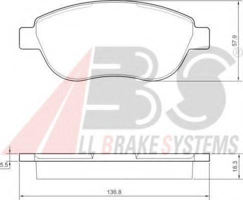 A.B.S. 37418 OE - Тормозные колодки, дисковые, комплект www.autospares.lv