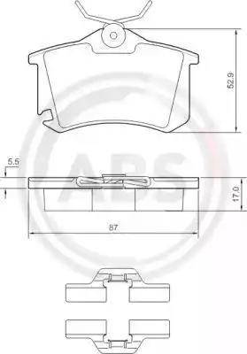 A.B.S. 37412 - Тормозные колодки, дисковые, комплект www.autospares.lv