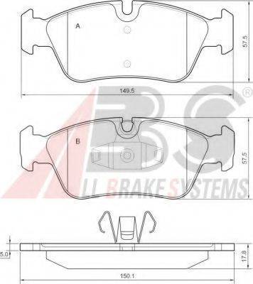 A.B.S. 37436 OE - Bremžu uzliku kompl., Disku bremzes autospares.lv