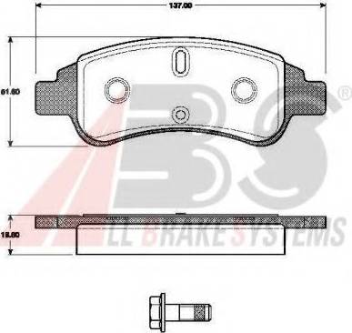 A.B.S. 37476 OE - Bremžu uzliku kompl., Disku bremzes www.autospares.lv