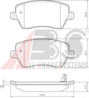 A.B.S. 37478 OE - Brake Pad Set, disc brake www.autospares.lv