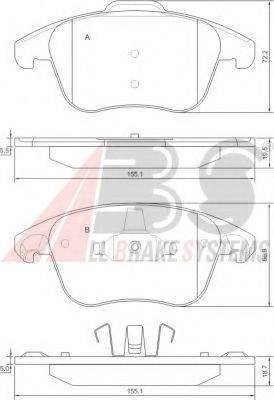 A.B.S. 37599 OE - Тормозные колодки, дисковые, комплект www.autospares.lv