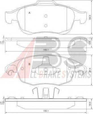 A.B.S. 37598 OE - Bremžu uzliku kompl., Disku bremzes www.autospares.lv