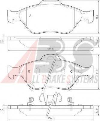 A.B.S. 37546 OE - Bremžu uzliku kompl., Disku bremzes www.autospares.lv