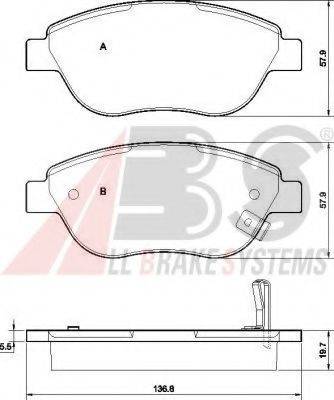 A.B.S. 37564 OE - Bremžu uzliku kompl., Disku bremzes www.autospares.lv