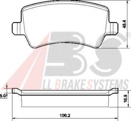 A.B.S. 37562 OE - Bremžu uzliku kompl., Disku bremzes autospares.lv