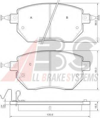 A.B.S. 37504 OE - Bremžu uzliku kompl., Disku bremzes www.autospares.lv