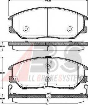 A.B.S. 37505 OE - Bremžu uzliku kompl., Disku bremzes www.autospares.lv