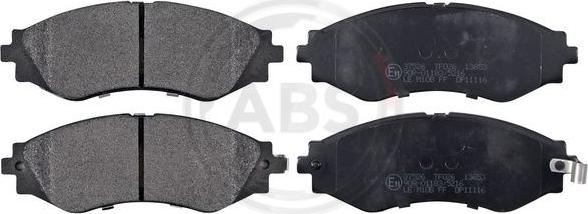 A.B.S. 37526 - Тормозные колодки, дисковые, комплект www.autospares.lv