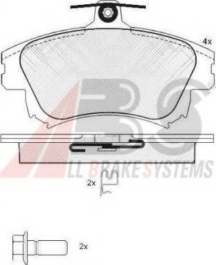 A.B.S. 37521 OE - Bremžu uzliku kompl., Disku bremzes www.autospares.lv