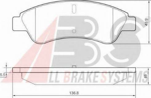 A.B.S. 37578 OE - Bremžu uzliku kompl., Disku bremzes www.autospares.lv