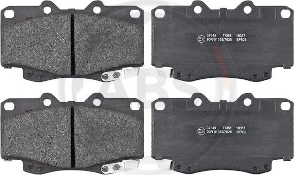 A.B.S. 37649 - Brake Pad Set, disc brake www.autospares.lv