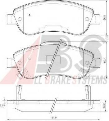 A.B.S. 37650 OE - Brake Pad Set, disc brake www.autospares.lv