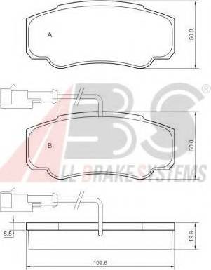 A.B.S. 37666 OE - Bremžu uzliku kompl., Disku bremzes www.autospares.lv