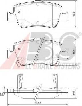 A.B.S. 37616 OE - Bremžu uzliku kompl., Disku bremzes autospares.lv