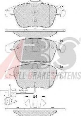 A.B.S. 37612 OE - Тормозные колодки, дисковые, комплект www.autospares.lv