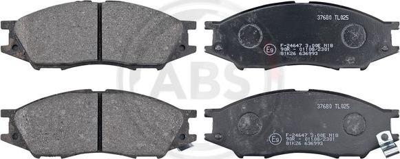 A.B.S. 37680 - Тормозные колодки, дисковые, комплект www.autospares.lv