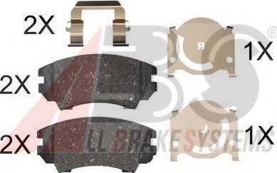 A.B.S. 37683 OE - Bremžu uzliku kompl., Disku bremzes www.autospares.lv