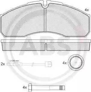 A.B.S. 37634 - Bremžu uzliku kompl., Disku bremzes www.autospares.lv