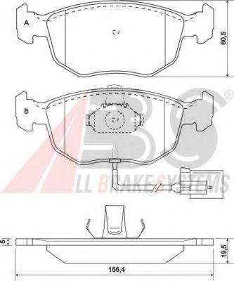 A.B.S. 37004 OE - Bremžu uzliku kompl., Disku bremzes autospares.lv