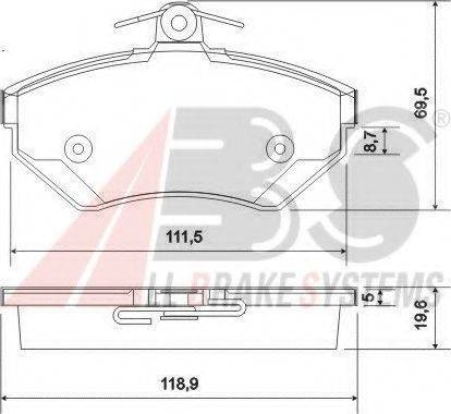 A.B.S. 37010 OE - Bremžu uzliku kompl., Disku bremzes www.autospares.lv