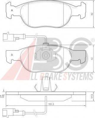 A.B.S. 37012 OE - Bremžu uzliku kompl., Disku bremzes www.autospares.lv