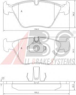 A.B.S. 37036 OE - Bremžu uzliku kompl., Disku bremzes www.autospares.lv