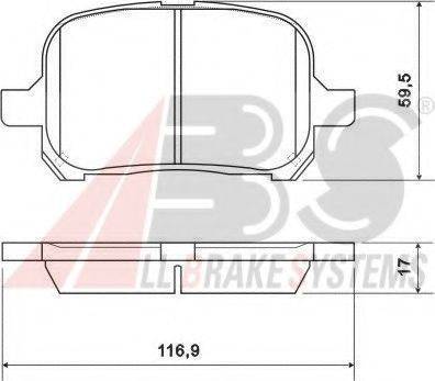 A.B.S. 37033 OE - Bremžu uzliku kompl., Disku bremzes autospares.lv