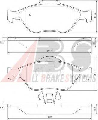 A.B.S. 37195 OE - Bremžu uzliku kompl., Disku bremzes www.autospares.lv