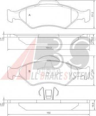 A.B.S. 37196 OE - Bremžu uzliku kompl., Disku bremzes www.autospares.lv