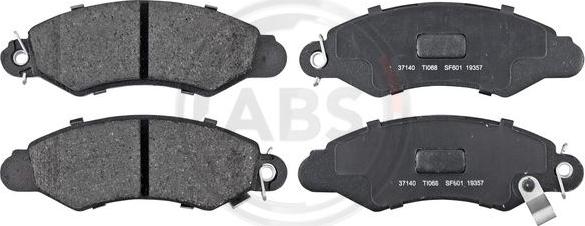 A.B.S. 37140 - Тормозные колодки, дисковые, комплект www.autospares.lv