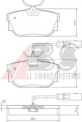 A.B.S. 37142 OE - Bremžu uzliku kompl., Disku bremzes www.autospares.lv