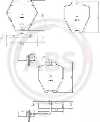 A.B.S. 37159 - Bremžu uzliku kompl., Disku bremzes autospares.lv