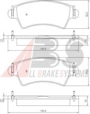 A.B.S. 37153 OE - Bremžu uzliku kompl., Disku bremzes www.autospares.lv