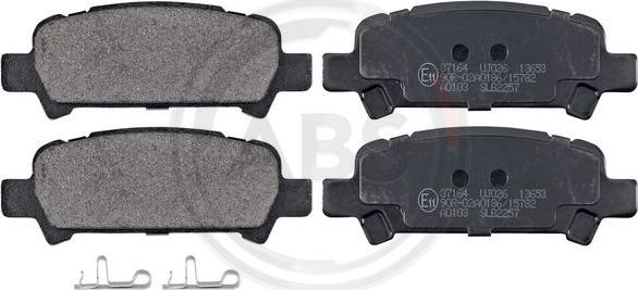 A.B.S. 37164 - Тормозные колодки, дисковые, комплект www.autospares.lv