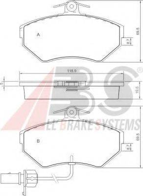 A.B.S. 37160 OE - Тормозные колодки, дисковые, комплект www.autospares.lv