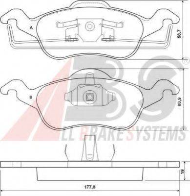 A.B.S. 37100 OE - Тормозные колодки, дисковые, комплект www.autospares.lv