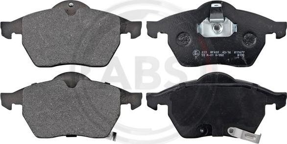 A.B.S. 37116 - Тормозные колодки, дисковые, комплект www.autospares.lv