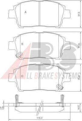 A.B.S. 37134 OE - Bremžu uzliku kompl., Disku bremzes autospares.lv