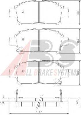 A.B.S. 37135 OE - Тормозные колодки, дисковые, комплект www.autospares.lv