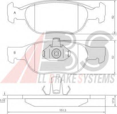 A.B.S. 37132 OE - Тормозные колодки, дисковые, комплект www.autospares.lv