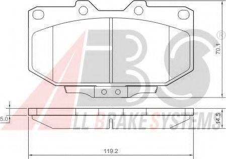 A.B.S. 37128 OE - Тормозные колодки, дисковые, комплект www.autospares.lv