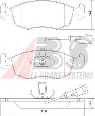 A.B.S. 37122 OE - Bremžu uzliku kompl., Disku bremzes www.autospares.lv