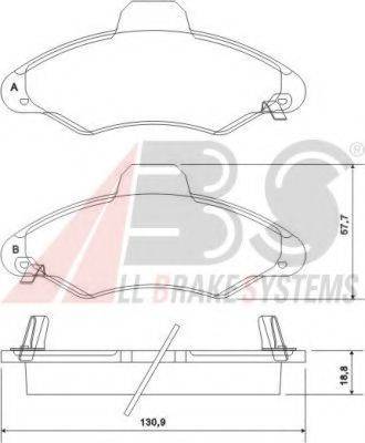 A.B.S. 37127 OE - Тормозные колодки, дисковые, комплект www.autospares.lv