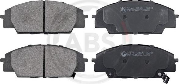 A.B.S. 37174 - Brake Pad Set, disc brake www.autospares.lv